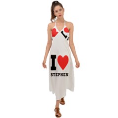 I Love Stephen Halter Tie Back Dress  by ilovewhateva