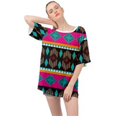 Abstract Art Pattern Design Vintage Oversized Chiffon Top by Ravend