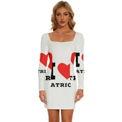 I Love Patrick  Long Sleeve Square Neck Bodycon Velvet Dress by ilovewhateva