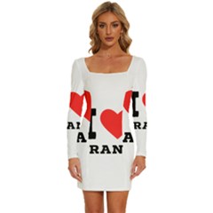 I Love Frank Long Sleeve Square Neck Bodycon Velvet Dress by ilovewhateva