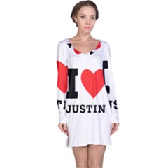 I Love Justin Long Sleeve Nightdress by ilovewhateva