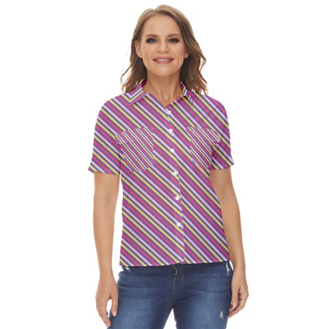 Background-102 Women s Short Sleeve Double Pocket Shirt by nateshop