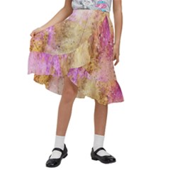 Background-104 Kids  Ruffle Flared Wrap Midi Skirt by nateshop