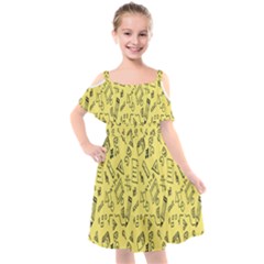 Back-to-school Kids  Cut Out Shoulders Chiffon Dress by nateshop