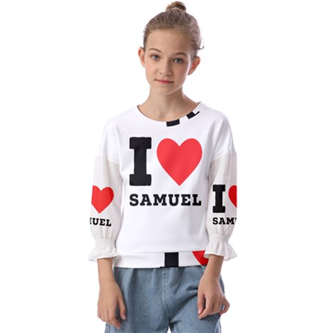 I Love Samuel Kids  Cuff Sleeve Top by ilovewhateva