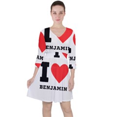 I Love Benjamin Quarter Sleeve Ruffle Waist Dress by ilovewhateva