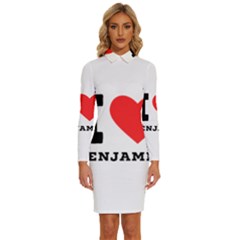 I Love Benjamin Long Sleeve Shirt Collar Bodycon Dress by ilovewhateva