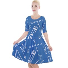 Education Quarter Sleeve A-line Dress by nateshop