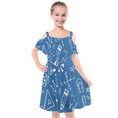 Education Kids  Cut Out Shoulders Chiffon Dress by nateshop