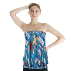 Medicine Pattern Strapless Top by SychEva