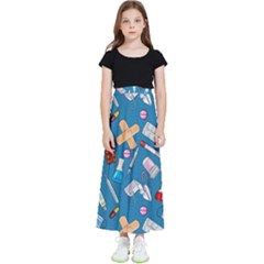 Medicine Pattern Kids  Flared Maxi Skirt by SychEva