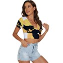 Wolf Wild Animal Night Moon V-Neck Crop Top View3