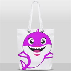 Purple Shark Fish Full Print Rope Handle Tote (small) by Semog4