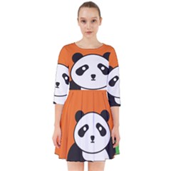 Panda Animal Orange Sun Nature Smock Dress by Semog4