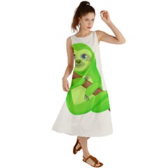 Sloth Branch Cartoon Fantasy Summer Maxi Dress by Semog4