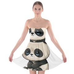 Cute Panda Bear Animal Cartoon Strapless Bra Top Dress by Semog4