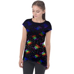 Rainbows Pixel Pattern Cap Sleeve High Low Top by Semog4