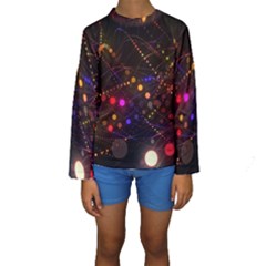 Abstract Light Star Design Laser Light Emitting Diode Kids  Long Sleeve Swimwear by Semog4