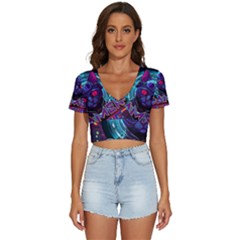 Gamer Life V-neck Crop Top by minxprints