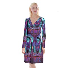 Gamer Life Long Sleeve Velvet Front Wrap Dress by minxprints