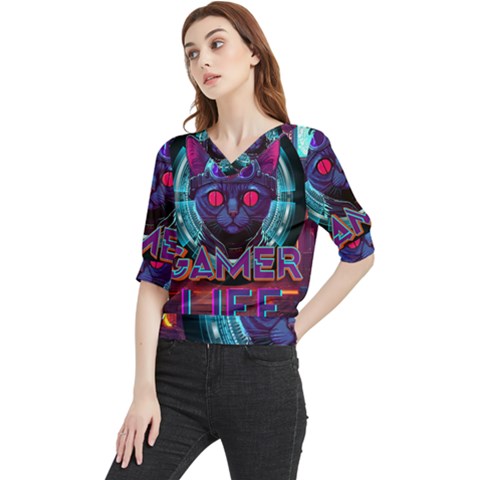 Gamer Life Quarter Sleeve Blouse by minxprints