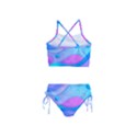 Colorful Blue Purple Wave Girls  Tankini Swimsuit View2