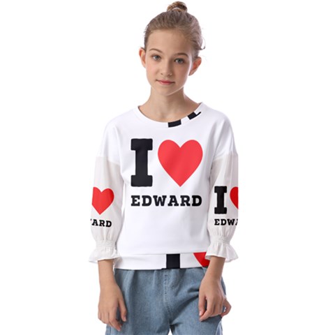 I Love Edward Kids  Cuff Sleeve Top by ilovewhateva