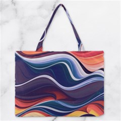 Wave Of Abstract Colors Zipper Medium Tote Bag by Semog4