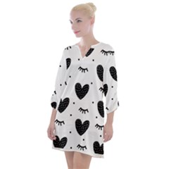 Hearts-57 Open Neck Shift Dress by nateshop