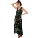 Tropical Leaves Leaf Foliage Monstera Nature Home V-Neck Chiffon Maxi Dress View1