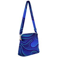 Spiral Shape Blue Abstract Zipper Messenger Bag by Jancukart