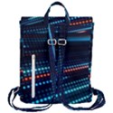 Orange Blue Dot Dots Lines Abstract Abstract Digital Art Flap Top Backpack View3