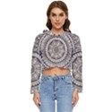 Mandala Circles Drawing Pattern Women s Lightweight Cropped Hoodie View1