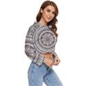 Mandala Circles Drawing Pattern Women s Lightweight Cropped Hoodie View3