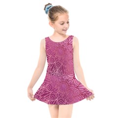 Pink Mandala Glitter Bohemian Girly Glitter Kids  Skater Dress Swimsuit by Semog4