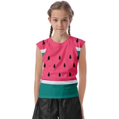 Watermelon Fruit Pattern Kids  Raglan Cap Sleeve Tee by Semog4