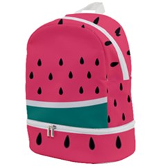 Watermelon Fruit Pattern Zip Bottom Backpack by Semog4