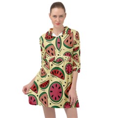 Watermelon Pattern Slices Fruit Mini Skater Shirt Dress by Semog4