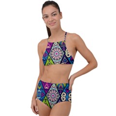 Ethnic Pattern Abstract High Waist Tankini Set by Semog4