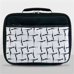 Precision Pursuit: Hunting Motif Black And White Pattern Lunch Bag by dflcprintsclothing