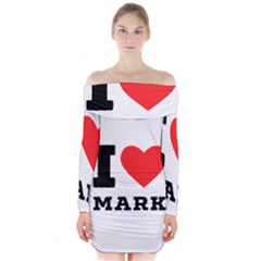 I Love Mark Long Sleeve Off Shoulder Dress by ilovewhateva