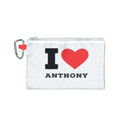 I Love Anthony  Canvas Cosmetic Bag (small) by ilovewhateva