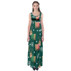 Cute Christmas Pattern Doodle Empire Waist Maxi Dress by Semog4