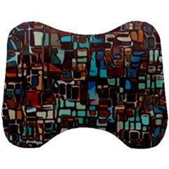 Stained Glass Mosaic Abstract Head Support Cushion by Semog4