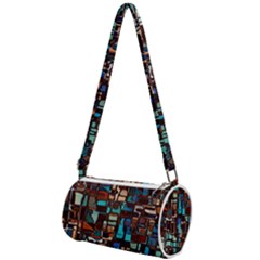 Stained Glass Mosaic Abstract Mini Cylinder Bag by Semog4