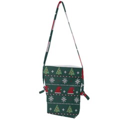 Beautiful Knitted Christmas Pattern Folding Shoulder Bag by Semog4