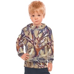 Tree Forest Woods Nature Landscape Kids  Hooded Pullover by Semog4