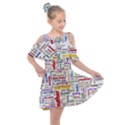 Writing Author Motivation Words Kids  Shoulder Cutout Chiffon Dress View1