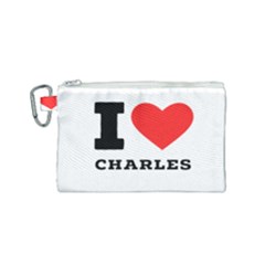 I Love Charles  Canvas Cosmetic Bag (small) by ilovewhateva