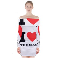 I Love Thomas Long Sleeve Off Shoulder Dress by ilovewhateva